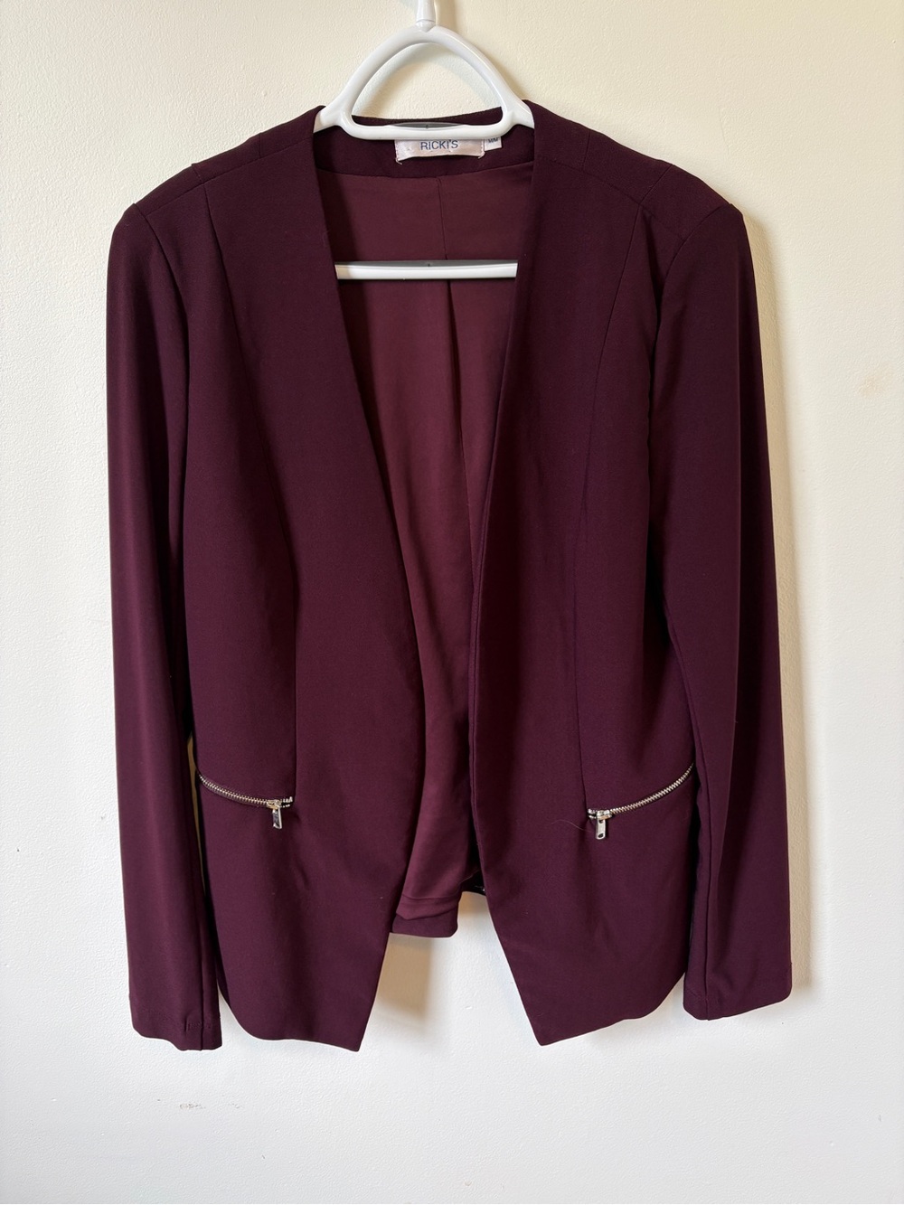 Ricki's Burgundy Open-Front Blazer size M